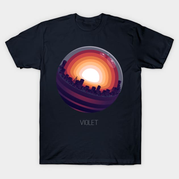 Violet Planet T-Shirt by DaKoArt